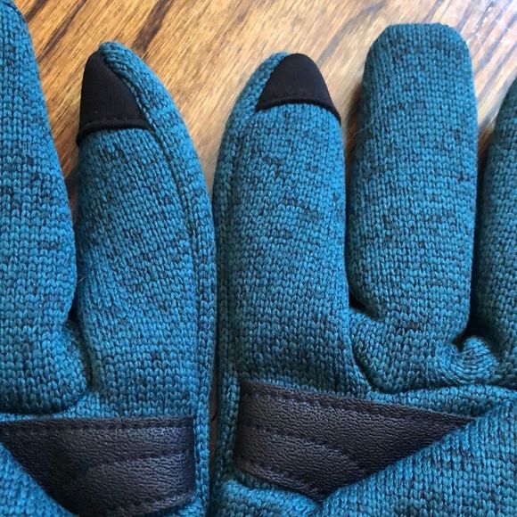 EDDIE BAUER Men’s Knit Touch Finger Turquoise Winter Gloves Size Large XL - Picture 5 of 11